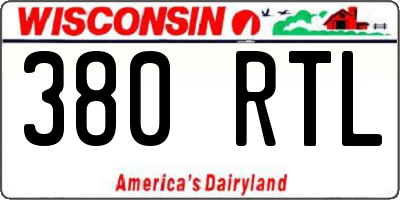 WI license plate 380RTL