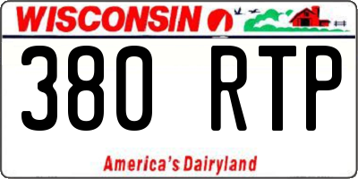 WI license plate 380RTP