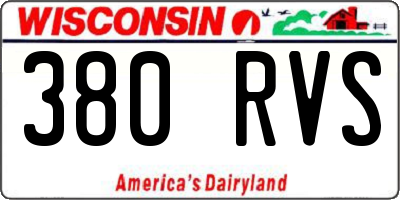 WI license plate 380RVS