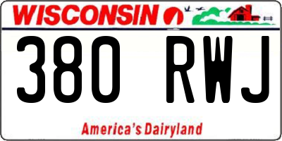 WI license plate 380RWJ