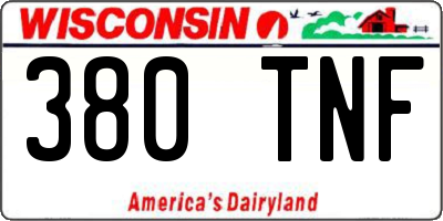 WI license plate 380TNF