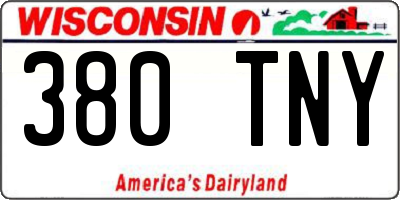 WI license plate 380TNY