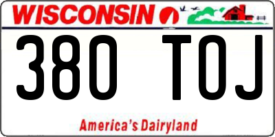 WI license plate 380TOJ