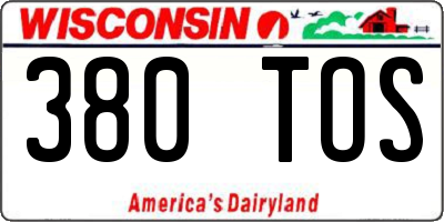 WI license plate 380TOS