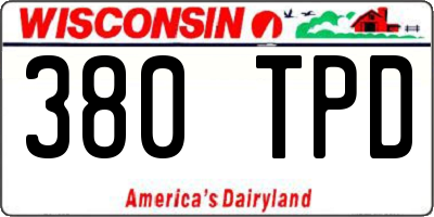 WI license plate 380TPD