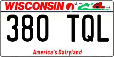WI license plate 380TQL
