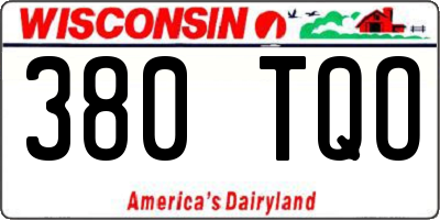 WI license plate 380TQO