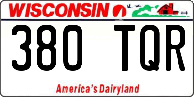 WI license plate 380TQR