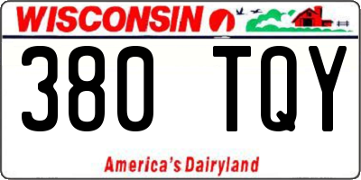 WI license plate 380TQY