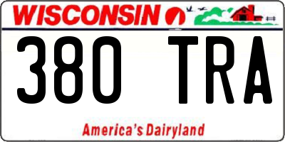 WI license plate 380TRA