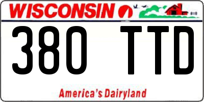 WI license plate 380TTD