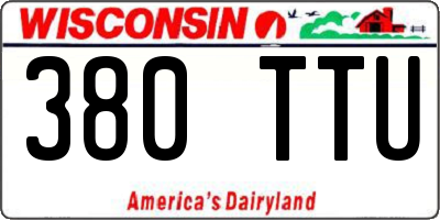 WI license plate 380TTU