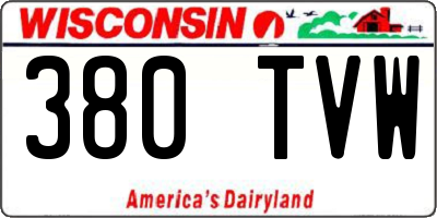 WI license plate 380TVW