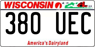 WI license plate 380UEC
