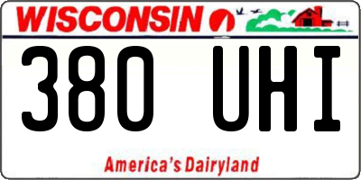 WI license plate 380UHI