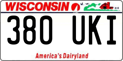 WI license plate 380UKI