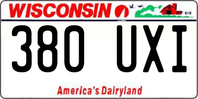 WI license plate 380UXI