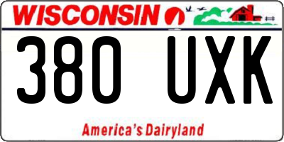 WI license plate 380UXK