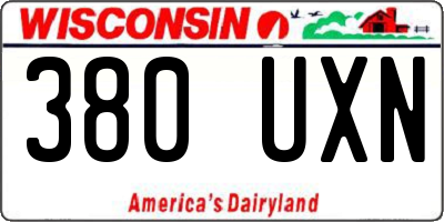 WI license plate 380UXN
