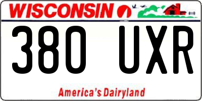 WI license plate 380UXR