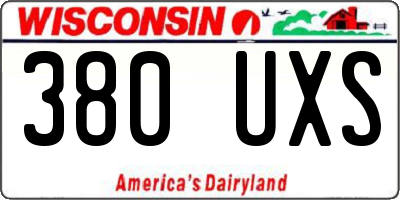 WI license plate 380UXS
