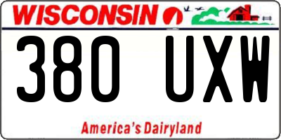 WI license plate 380UXW