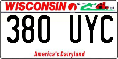 WI license plate 380UYC