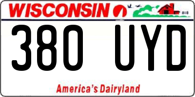 WI license plate 380UYD