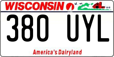 WI license plate 380UYL