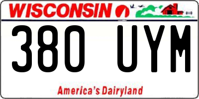 WI license plate 380UYM