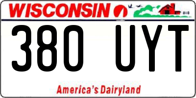 WI license plate 380UYT