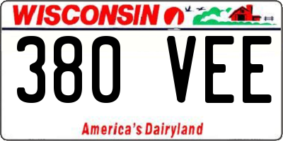 WI license plate 380VEE