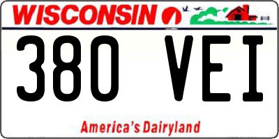 WI license plate 380VEI