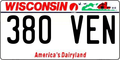 WI license plate 380VEN