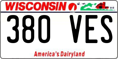WI license plate 380VES