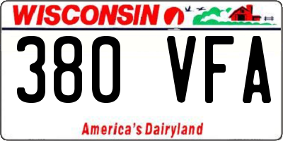 WI license plate 380VFA