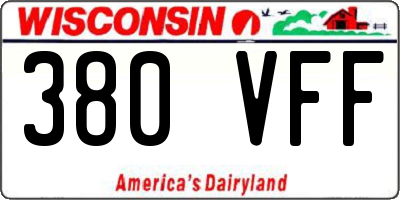 WI license plate 380VFF