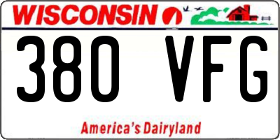 WI license plate 380VFG