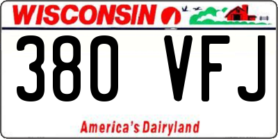 WI license plate 380VFJ
