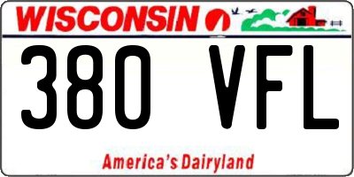 WI license plate 380VFL