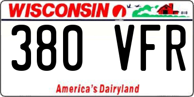 WI license plate 380VFR