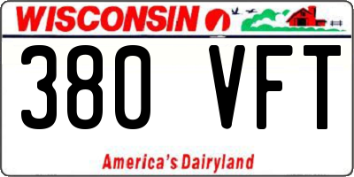 WI license plate 380VFT