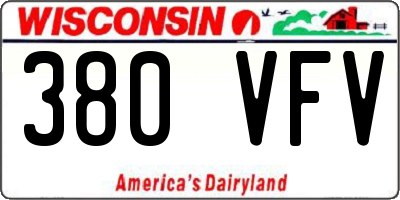 WI license plate 380VFV