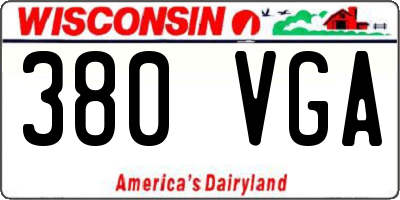 WI license plate 380VGA
