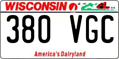 WI license plate 380VGC
