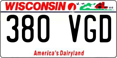 WI license plate 380VGD