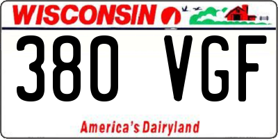 WI license plate 380VGF