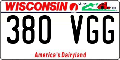 WI license plate 380VGG