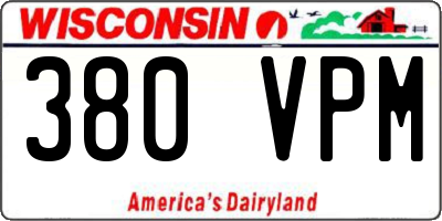 WI license plate 380VPM