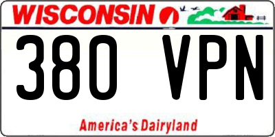 WI license plate 380VPN